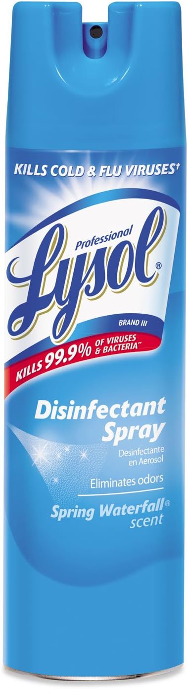 Lysol Disinfectant Spray, Household Essential Cleaning Supplies, Multi-Purpose Room Spray, Antibacterial Sanitizer Spray, Upholstery Deodorizer, Home and Bathroom, Crisp Linen,19 Fl Oz (Pack of 12)