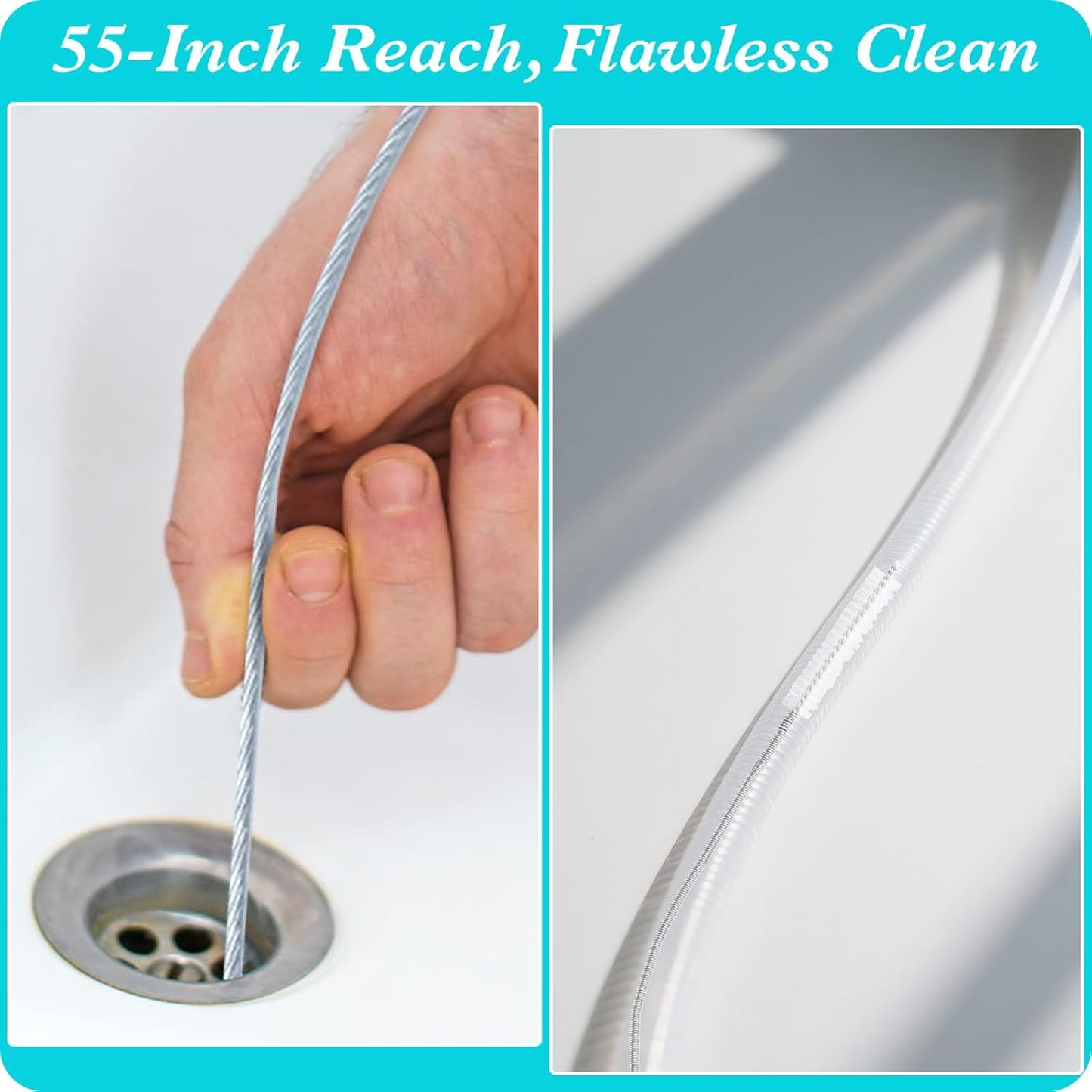 10PC Ice Maker Cleaning Brush Set,Countertop Ice Maker Cleaner - 2Pcs 55in Long Tube&Pipe Brush Nylon Bristles with 8Pcs Crevice Cleaning Brush