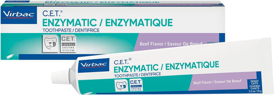 Virbac C.E.T.® Enzymatic Toothpaste| Tartar & Plaque Control for Fresh Breath | Pet Dental Care Toothpaste |Vanilla Mint Flavor, 2.5 oz
