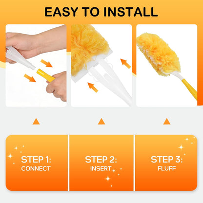 SetSail 30 Count Duster Refills for Swiffer Duster with 1 Handle Dusters for Cleaning Disposable Duster Refill Multi Surface 360 Duster Cleaner Kit for Ceiling Fan, Blind, Furniture