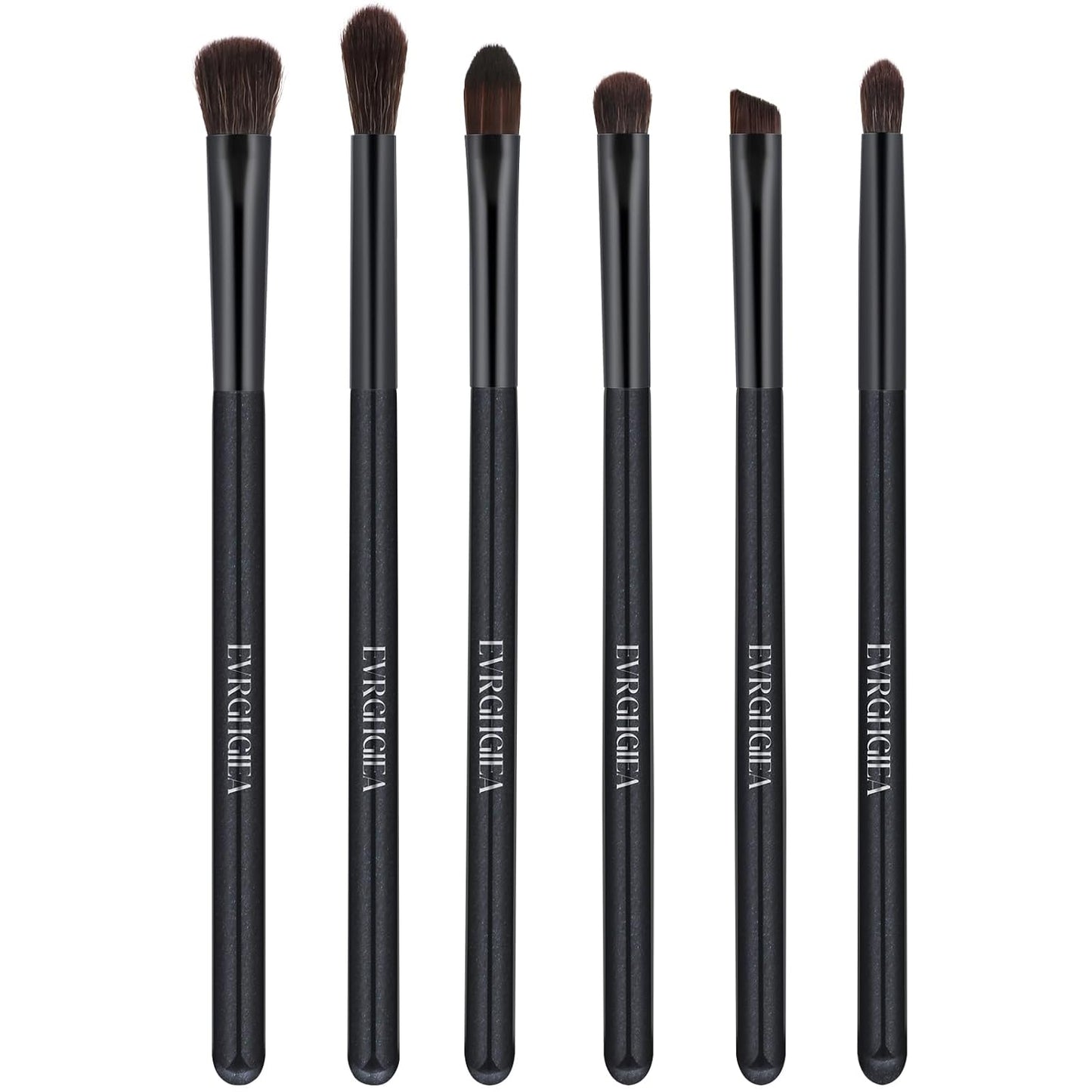 Eye Makeup Brush Set, 6 Pcs Professional Blending Eyeshadow Makeup Brushes for Concealer Eyebrows Eyeliner, Soft Hairs & Wood Handle