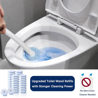 Disposable Toilet Bowl Wand Refills Compatible with Cloro x, Toilets Cleaning Wand Refill 40 PCS, Upgraded Disposable Sponge Bowl Cleaning Heads for Bathroomfor and Bathroom