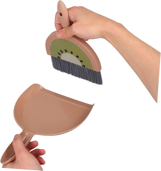 PRETYZOOM Mini Broom and Dustpan Set Lightweight Small Cleaning Kit for Desktop Car Interior Pet Hair Cleanup Compact Dustpan and Brush for Home Office Use