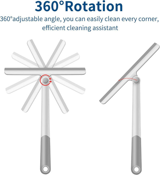 Window Squeegee, 2 Pack Shower Squeegee for Glass Doors Bathroom Mirror Windows Cars and Tile Walls, Silicone Plastic Squiggy Cleaner Tool 12 inch（4 Pack