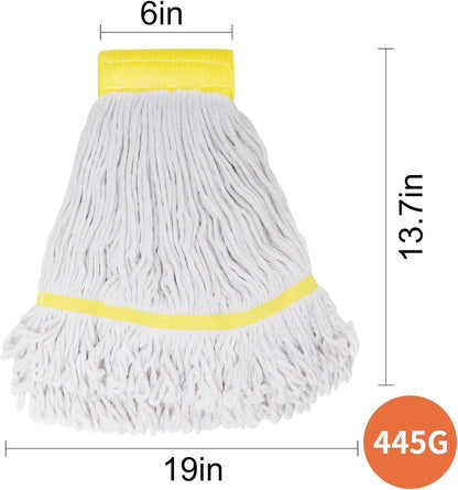 KeFanta Commercial Mop Heavy Duty Industrial Mop with Long Handle,60" Looped-End String Wet Cotton Mops for Floor Cleaning,Home,Kitchen,Office,Garage and Concrete/Tile Floor