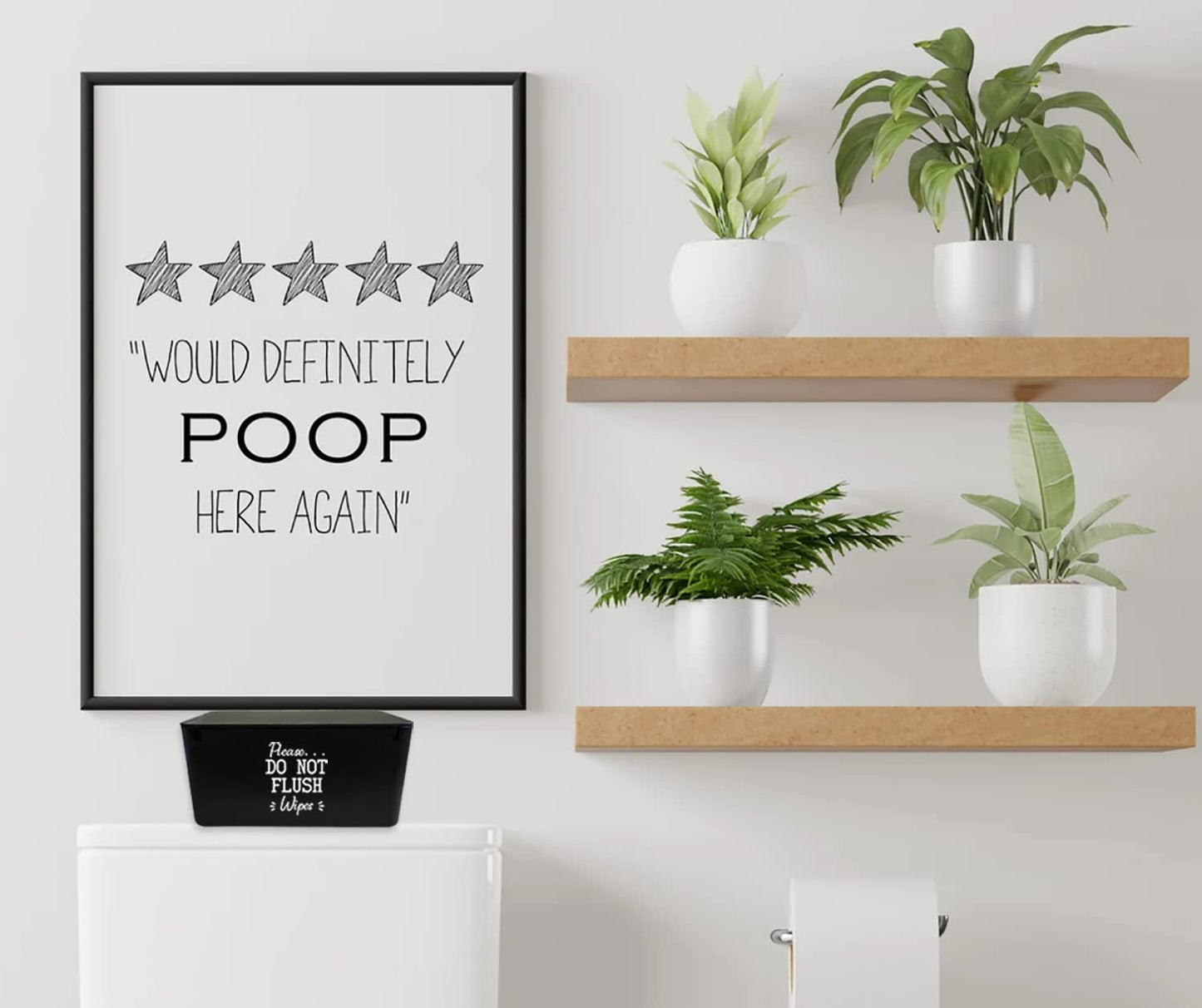 Moorfowl 2 Pack Baby Wipes Dispenser for Bathroom Please DO NOT Flush Wipes Holder Container