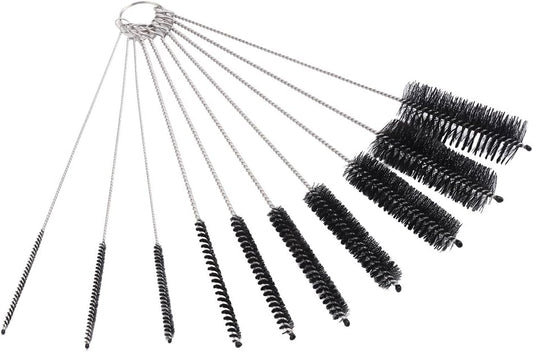 DECORA 10 Pieces Nylon Cleaning Bottle Brush Pipe Cleaning Brushes Tube Brushes Tube Bottle Straw Washing Cleaner Bristle Kit Tool Black