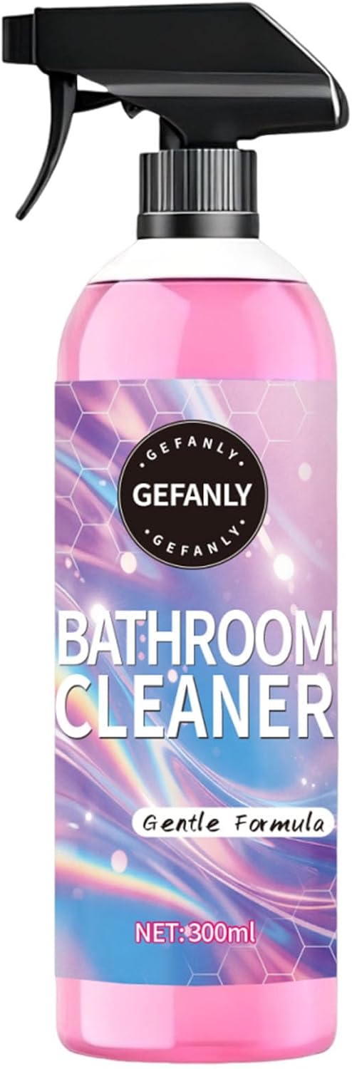 Gefanly Bathroom Cleaner, 10 Fl Oz Powerful Pink Bathroom Cleaner Spray, Bathrooms Descaler Foam Cleaners for Sink Tub Floor Tile (1pcs)