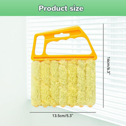 hoehew 4PC Blind Cleaner Duster Tool, 2025 Upgrade Window Venetian Microfiber 7 Finger Duster Brush Dusting Cleaner Tools for Window Shutters Air Conditioner Vinyl Wood Blinds with 4 Cloth Cover (B)