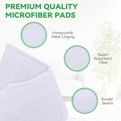 Steam Mop Pads for Shark Steam & Spray Mop S3101 S3251 SK460 SK410 S3101n2 S3250 SK435CO SK140 SK14,Washable Microfiber Cleaning Steamer Replacement Pads,White,8Pack