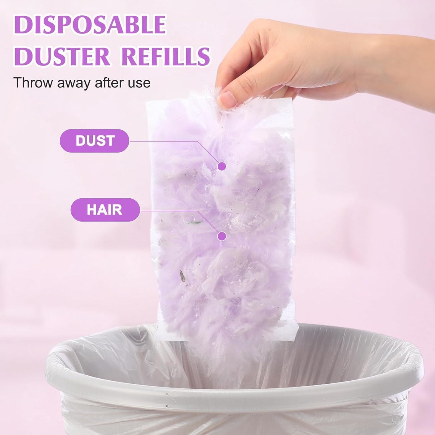 30 Pack Duster Refills Compatible with Swiffer Duster, Heavy Duty Multi Surface Duster Replacement with 1 Extra Handle for Cleaning Furniture, Blinds, Ceiling Fans and Car