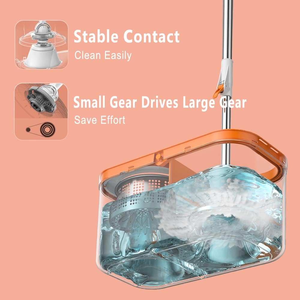 Spin Mop Refills Replacement 360° Microfiber Spin Mop and Bucket Head Round Shape Standard Size Easy Cleaning Spin Mop Systems 6-Pack White