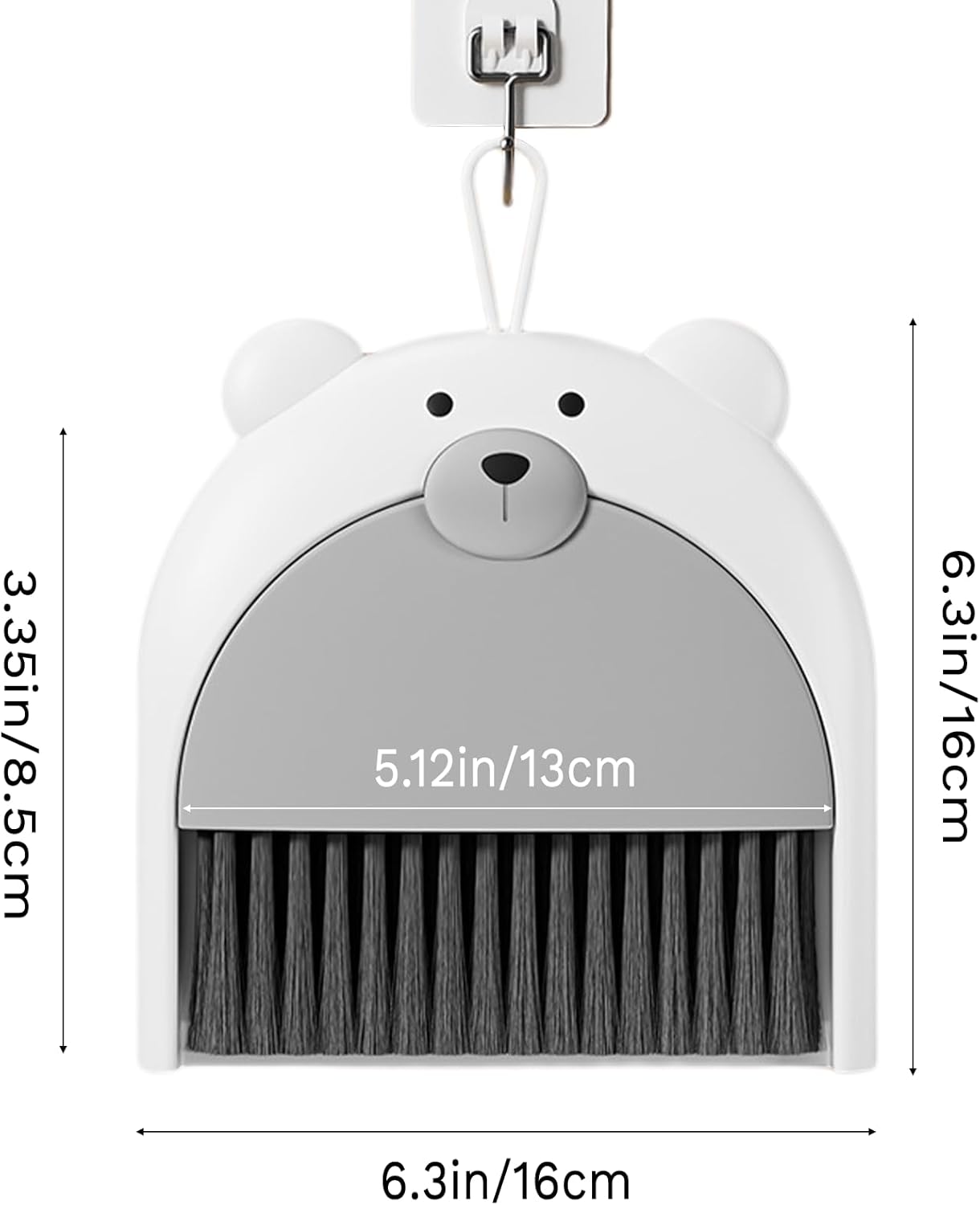 Broom with Dustpan Combo Set,Broom and Dustpan Set,Dust Pan and Brush Set with Small Hand(Grey)