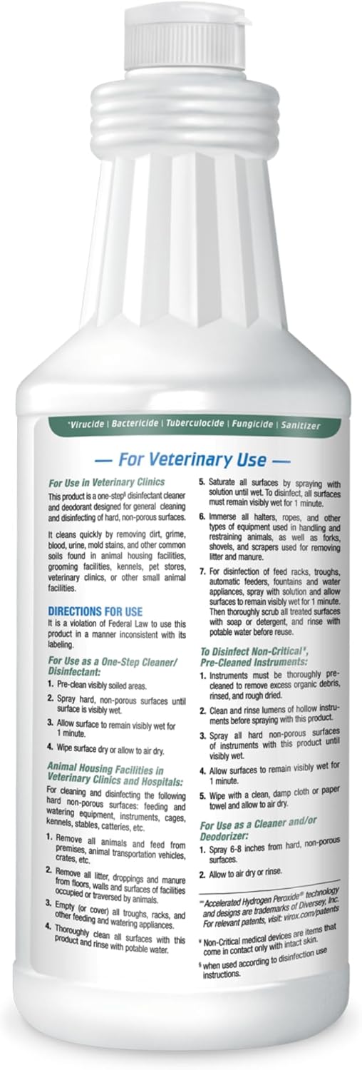 REScue One-Step Ready-to-Use Disinfectant Cleaner & Deodorizer – For Veterinary Use, Animal Shelters, Pet Foster Homes, Kennels, Litter Box – 32 Ounce RTU (Spray Nozzle NOT Included)