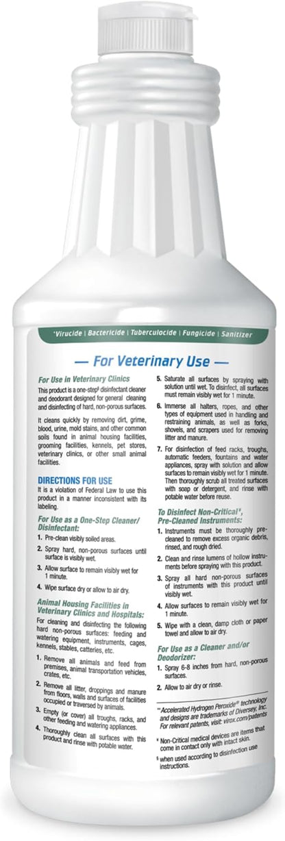 REScue One-Step Ready-to-Use Disinfectant Cleaner & Deodorizer – For Veterinary Use, Animal Shelters, Pet Foster Homes, Kennels, Litter Box – 32 Ounce RTU (Spray Nozzle NOT Included)