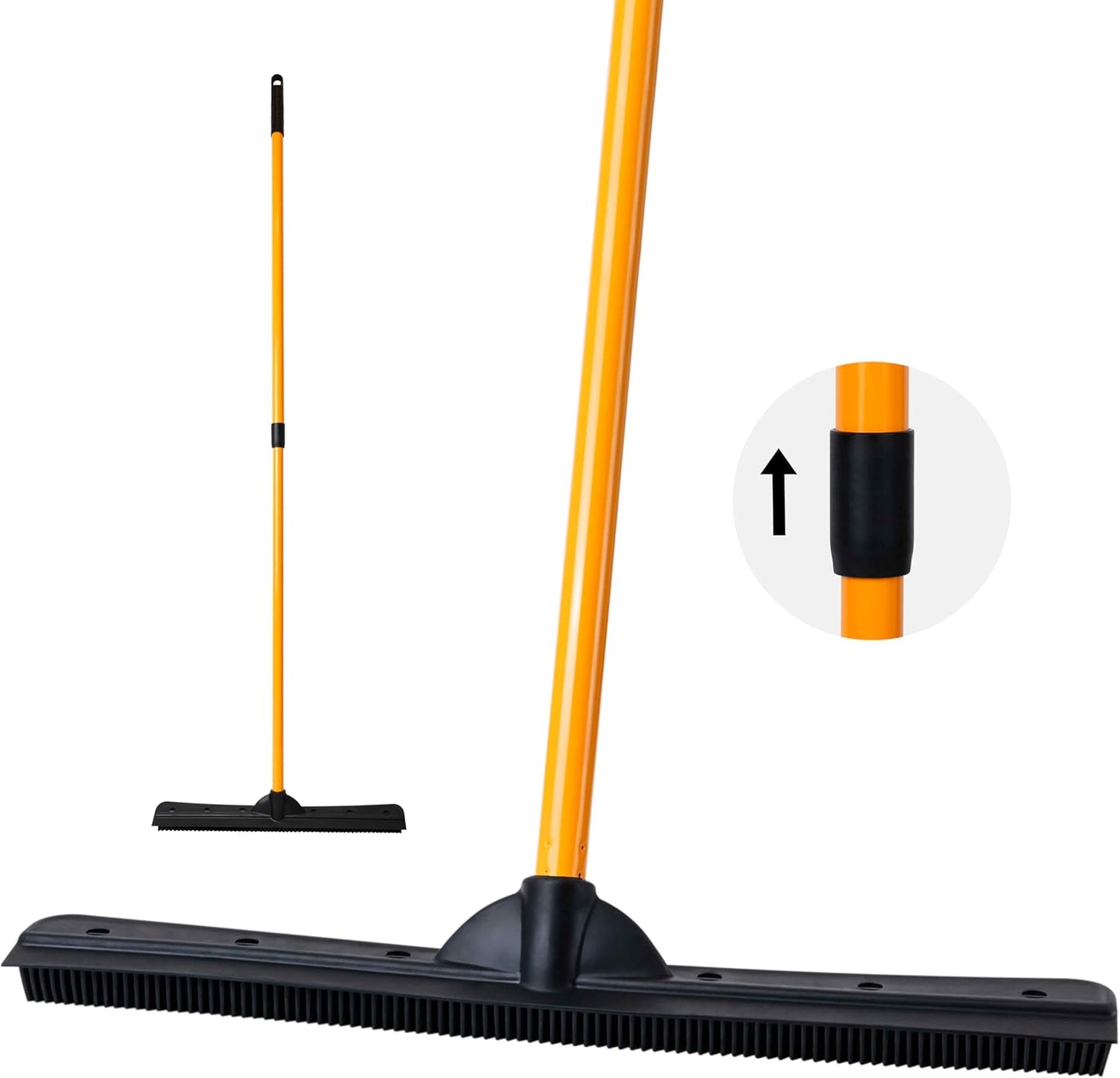 FURemover Pet Hair Removal Rubber Broom, 61" Telescopic Handle