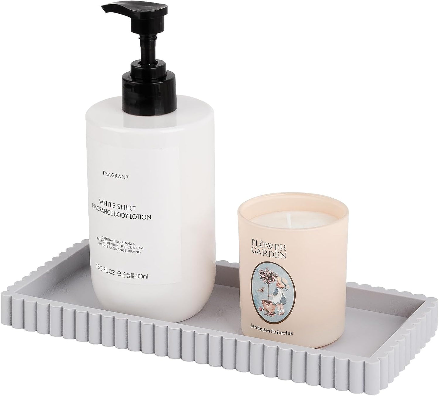 Silicone Bathroom Tray Small Vanity Organizer Rectangle Sink Caddy Sponge Holder Kitchen Counter Decor for Dish Soap, Perfume, Candle, Beige