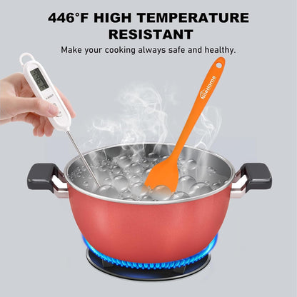 NileHome Silicone Spatula Set, 6 Pieces Food Grade Kitchen Utensils with Silicone Brush Heat Resistant Dishwasher Safe BPA-Free Rubber Spatula for Scraping, Baking, Cooking, Mixing-Forest Style