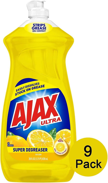 Ajax Super Degreaser Dish Liquid, Lemon, 14 Fluid Ounce