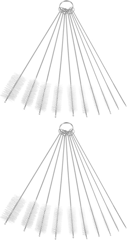 uxcell Straw Cleaner Brush Set, 8.3 Inch Nylon Tube Pipe Cleaners, Set of 10 Stainless Steel Long Straw Brush for Drinking Straw, Bottle, Tube, Cup, Pink