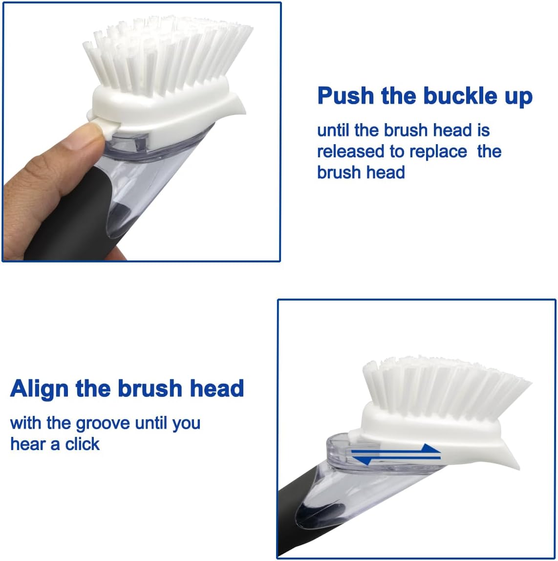 CELOX Dish Brush with Soap Dispenser, Heavy Duty Dish Brush for Cleaning Kitchen