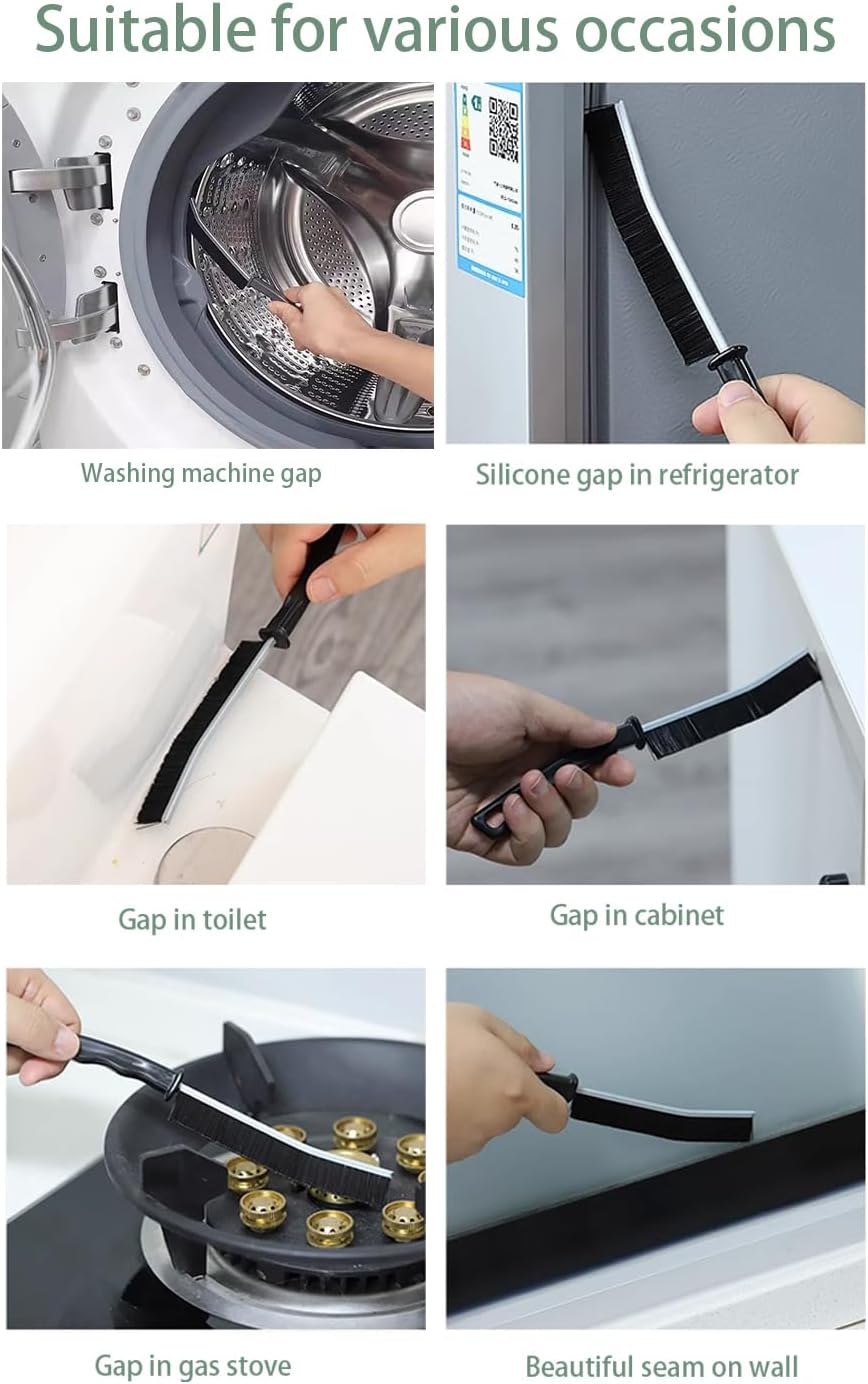 Window Track Cleaning Brush with Hidden Scraper for Sliding Door and Window Tracks, Shutters, Kitchen Sink Cleaning