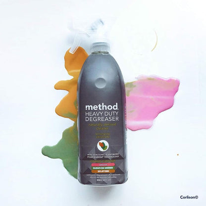 Method Heavy Duty Degreaser, Lemongrass Scent, Oven Cleaner & Stove Top Cleaner, 28 Oz Spray Bottle (Pack of 1),(Packaging may vary)
