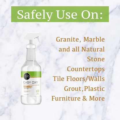 Oxy Countertop Cleaner, Marble, Granite, Stone, Safe for daily use (1 quart 32 oz.) with 2 Microfiber towels kit