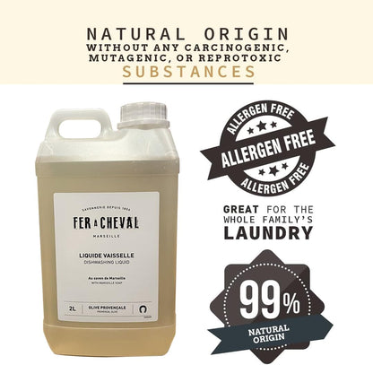 Fer à Cheval Marseille Dishwashing Soap, Olive Oil Based, Made in France - Liquid Dishwashing Soap, 500 ml/16.9 fl oz