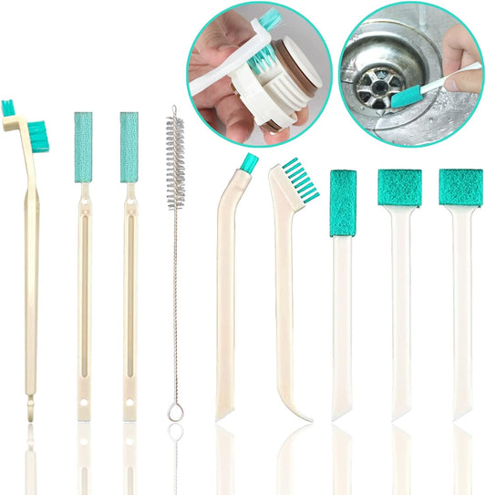 Small Household Cleaning Brushes by ELEMGULY,18 Pcs Crevice Brush for Hole, Gap, Corner, Space, Micro Crevice Scrub Cleaner Tool for Bottle, Keyboard, Window, Door Track