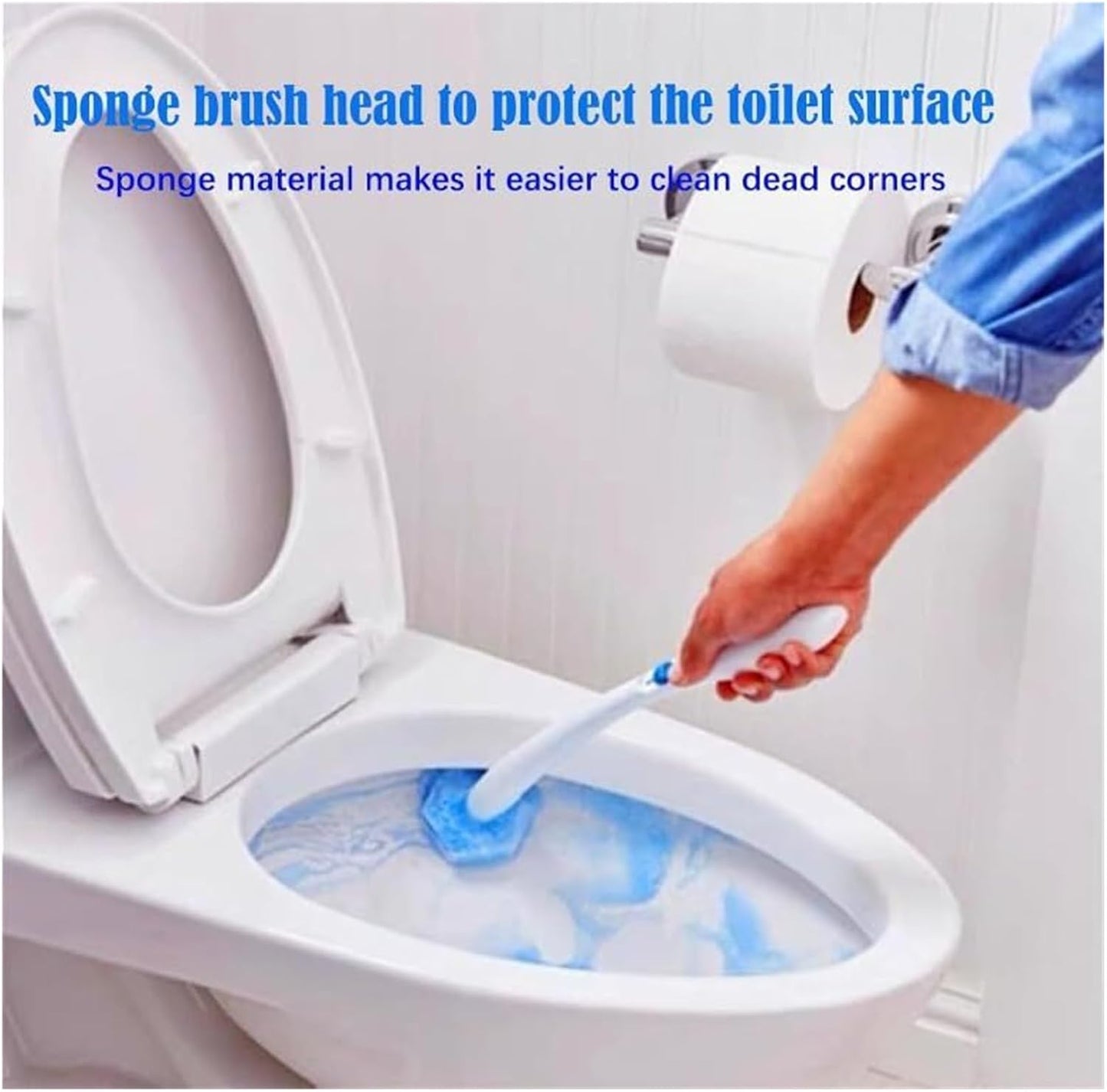 Disposable Toilet Brush Refills 40 Count, Toilet Wand Replacement Heads for Bowl Cleaning and Stain Removal
