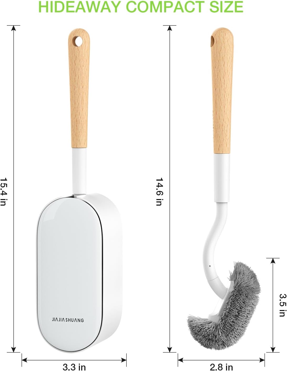 Toilet Bowl Brush and Holder, OSCIOSS Toilet Brush Set with Ergonomic Design, Compact Size, Durable Bristles, RV Toilet Brushes & Holders for Dead Corner Clean, White