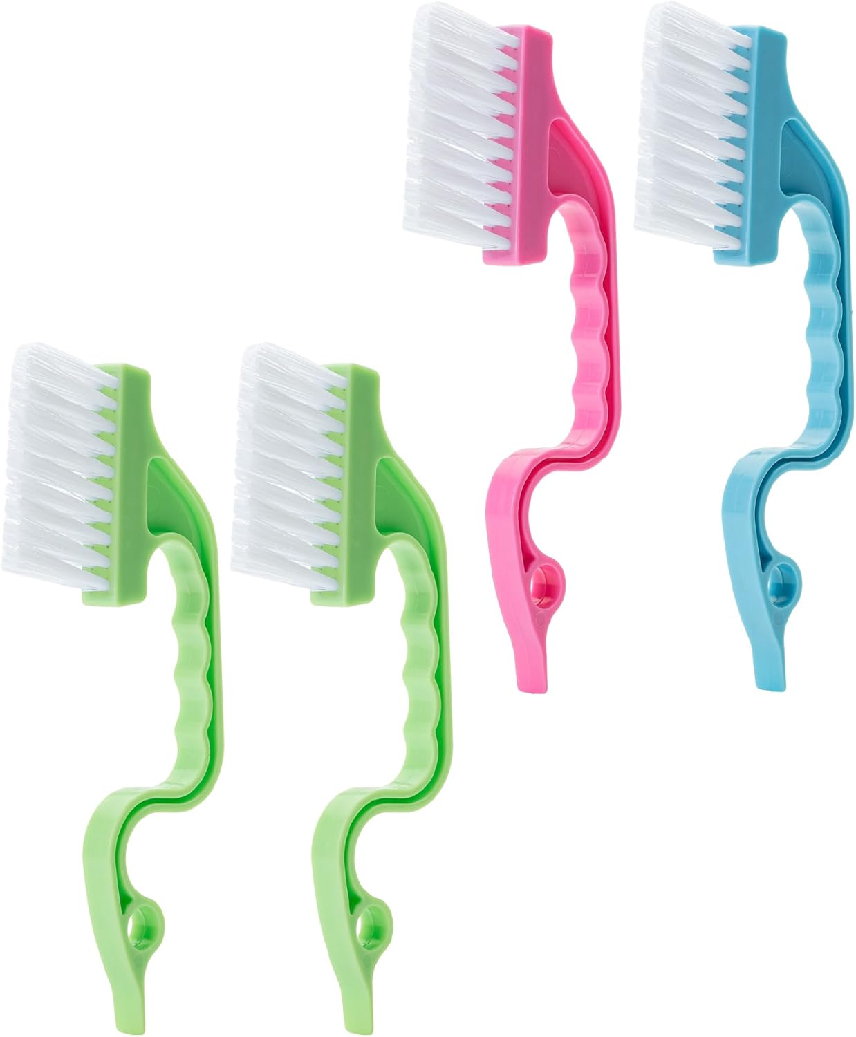 Slick- Window Track Cleaning Brush, 2 Pack, Blue Ergonomic Handle, Built-in Scraper, Multipurpose, Window Track Cleaning Tools
