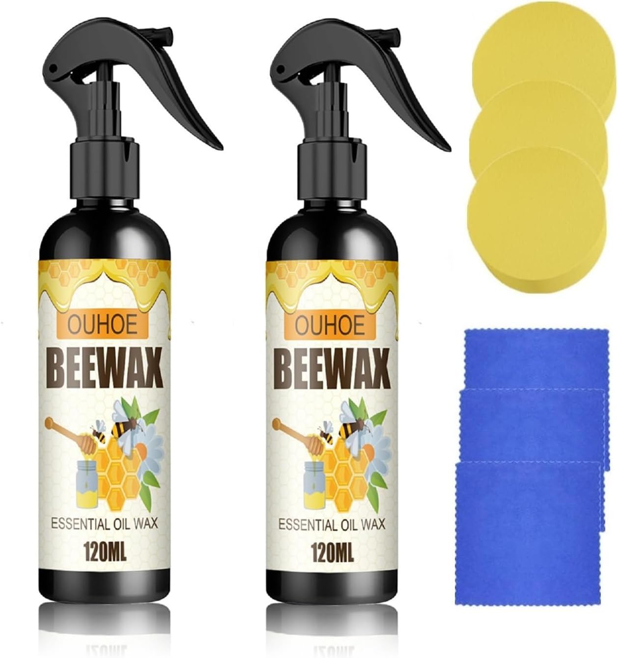Beeswax Wood Polish, Multifunctional Natural Beeswax Spray for Kitchen Living Room Furniture Polish and Cleaner Care.(1Pcs)