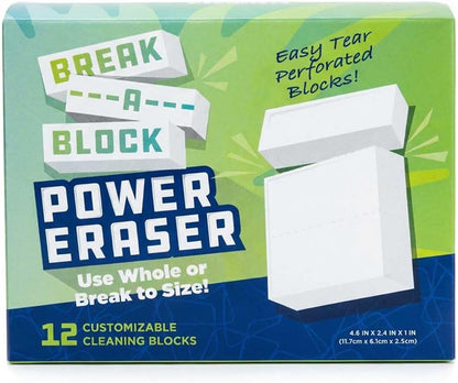 Melamine Cleaning Sponge (12-Pack) – Multi-Surface Eraser Sponge Bulk Pack, Breakable Cleaning Blocks for Stains, Scuffs, Dirt & Everyday Cleaning, Kitchen, Bathroom, Walls