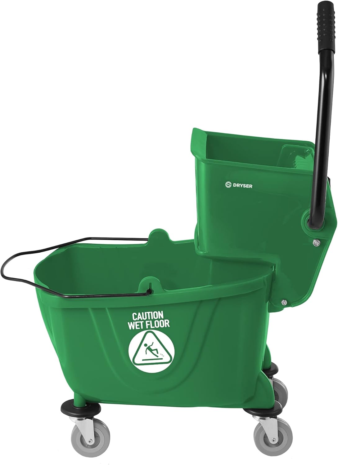 Dryser Commercial Mop Bucket with Side Press Wringer, 26 Quart, Black