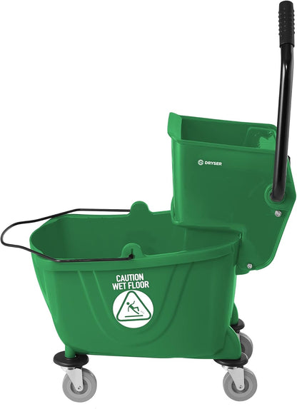 Dryser Commercial Mop Bucket with Side Press Wringer, 26 Quart, Black