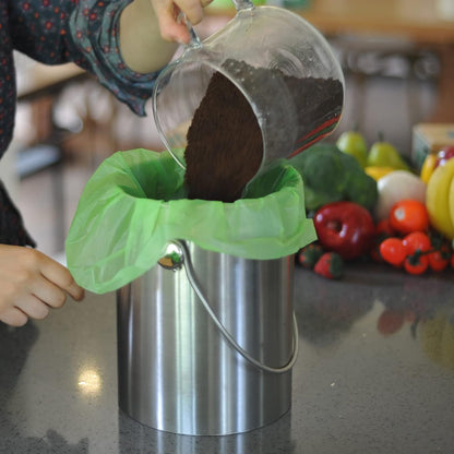 GreFusion Compostable Bags 1.2 Gallon,125 Count, Fits 0.75,1,1.2,1.3,1.6,1.8 Gallon Countertop Bin, Small compost bags, Certified by BPI, ASTM D6400 and OK Compost