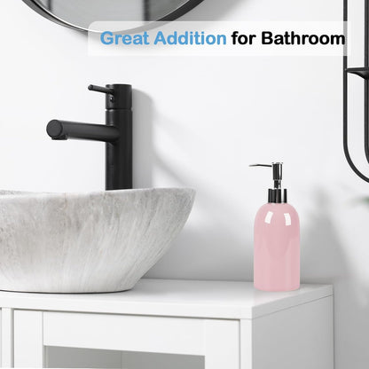 Natheeph Dish Soap Dispenser, Hand Soap Dispenser Ceramic Bottle, Refillable Liquid Great for Kitchen Dish Soap, Hand Soap, Essential Oil & Lotion (Bright White)