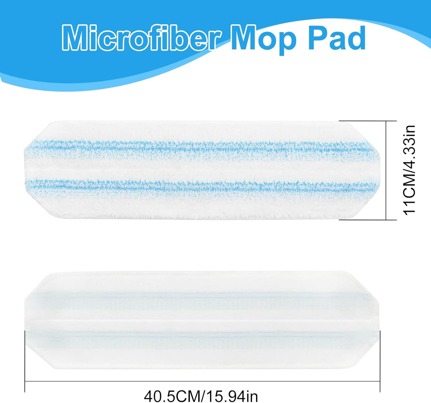 Mop Replacement Pads for O Cedar H2prO Flat Mop System, Mop Handle for O-Cedar H2pro Mop, Reusable Microfiber Mop Pads for Ocedar Flat Mop, Include 4 Mop Pad Refills and 4-Section Mop Handle