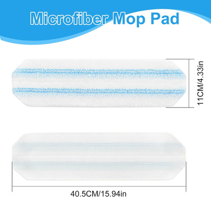 Mop Replacement Pads for O Cedar H2prO Flat Mop System, Mop Handle for O-Cedar H2pro Mop, Reusable Microfiber Mop Pads for Ocedar Flat Mop, Include 4 Mop Pad Refills and 4-Section Mop Handle