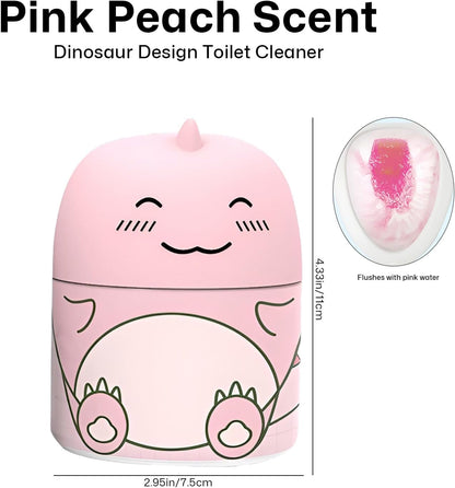 Toilet Bowl Cleaners Automatic Toilet Cleaner for Inside the Bowl Bathroom Toilet Tank Cleaner Dinosaur Shape Design Household with Rope Toulet Cleaning Supplies - Pink Peach Scent