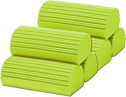 6-Pack Damp Clean Duster Sponge,Magic Sponge Eraser for Housekeeping,Reusable Cleaning Sponge for Blinds,Vents,Mirrors,Glass, Baseboards,Window Track Grooves and Railings (Green)