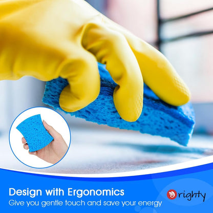 Orighty Non-Scratch Scrub Sponge, 24-Pack, Cellulose Kitchen Scrubber Sponges, Ideal for Kitchen Cleaning, Non-Stick Cookware, Washing Dishes, Bathroom, and Household