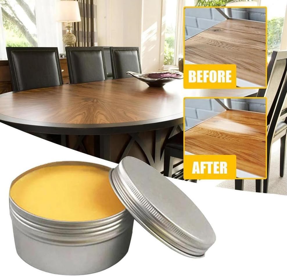 Premium Beeswax Paste Wood Finish & Polish Cutting Board Sealer,Bees wax furniture polish and cleaner,Protects & Restores Furniture Polish for Floors,Cabinets,Tables,for all seasons(200g)