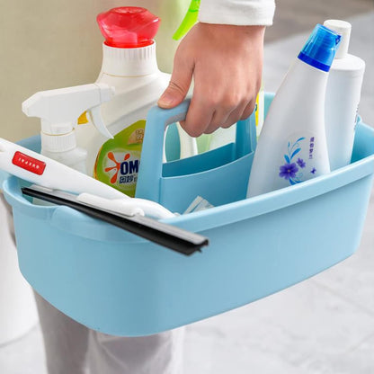 Large Cleaning Supplies Caddy Portable Shower Basket Supply Organizer with Handle Plastic Bucket Tool Storage for Bathroom, Bedroom, Kitchen, College Dorm, Garden, Dark Gray 2 Pack