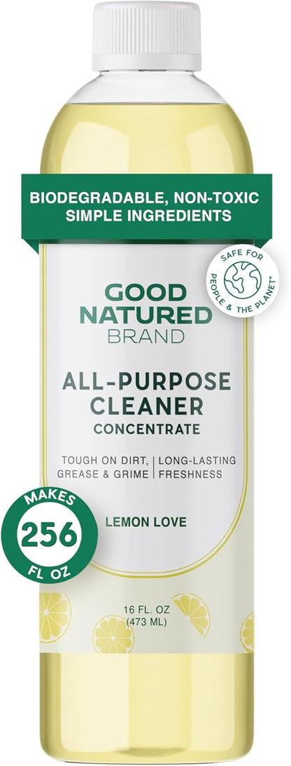 Good Natured Brand All-Purpose Cleaner Concentrate | 8oz makes 128oz | Lavender Essential Oil | 16X Concentrated Natural Multi-Surface Cleaner