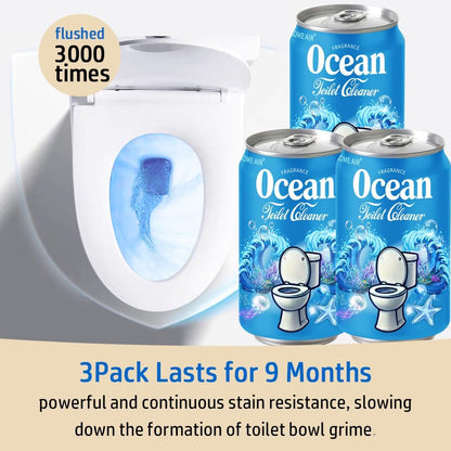 Beverage can Toilet Bowl Cleaner,Septic Toilet Bowl Tablets in Bottles, Automatic Long-Lasting Toilet Cleaner Bottle,Powerfully Cleans and Prevent Stain Build Up (Ocean, Jasmine, and Peach Scent)
