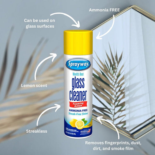 Sprayway, Lemon Scent Foaming Action Ammonia Free Glass Cleaner, 19 Ounce