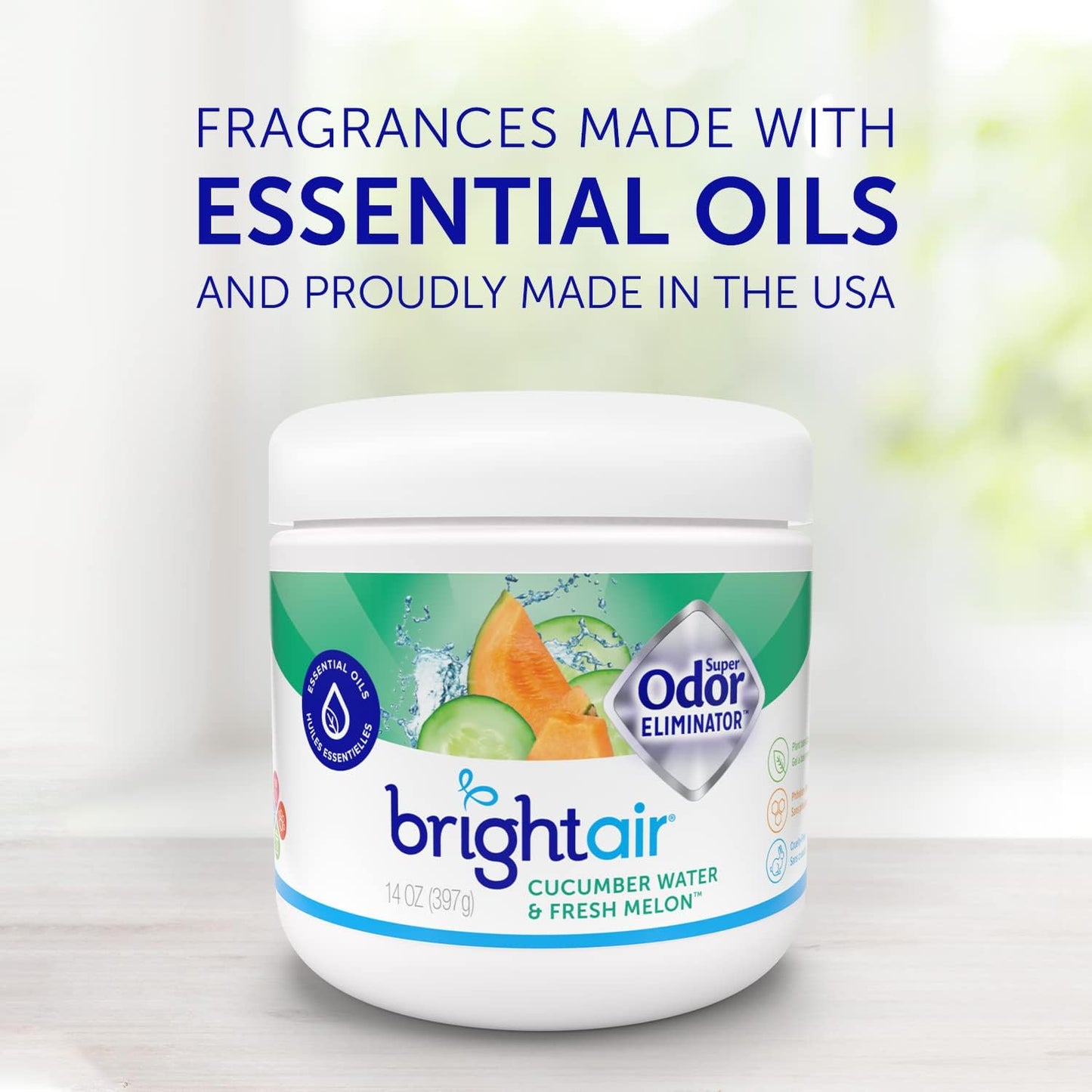 Bright Air 14 oz. Super Odor Eliminator, For Medium-Size Spaces, Cool & Clean Scent, Case of 6,Air Freshener, Natural Essential Oils, Lasts Up to 90 Days Each